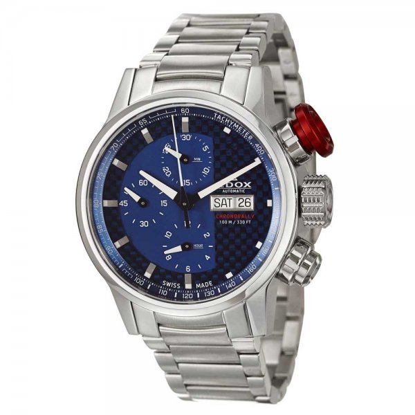 Edox Men's 'WRC' Stainless Steel Multifunction Chronograph Watch